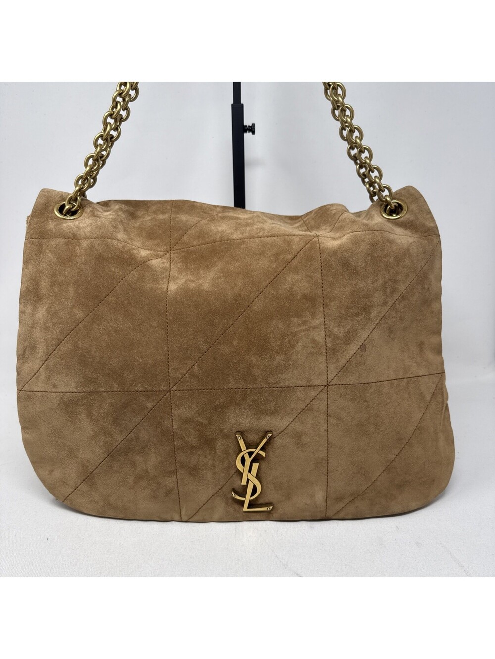 Saint Laurent YSL Maxi 4.3 JAMIE SUEDE GOLDEN LEAF COA - Picture 2 of 15